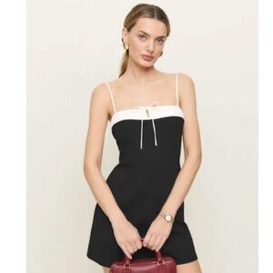 Reformation Black and White Mini Dress